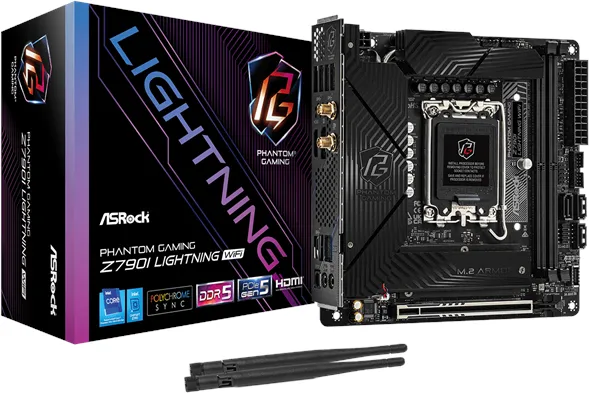 ASRock Z790I PG LIGHTNING WIFI Moderkort - Intel Z790 - Intel LGA1700-sockel - DDR5 RAM - Mini-ITX