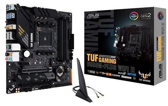 ASUS TUF GAMING B550M-PLUS WIFI II Moderkort - AMD B550 - AMD AM4 Socket - DDR4 RAM - Micro-ATX