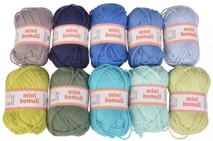 Järbo Minibomull Garnpaket 11 Blå och Gröna nyanser 10g - 10 st - Järbo Minibomull Garnpaket 11 Blå och Gröna nyanser