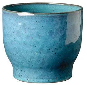 Knabstrup Keramik blomkruka, dammig blå - Ø:16,5 cm